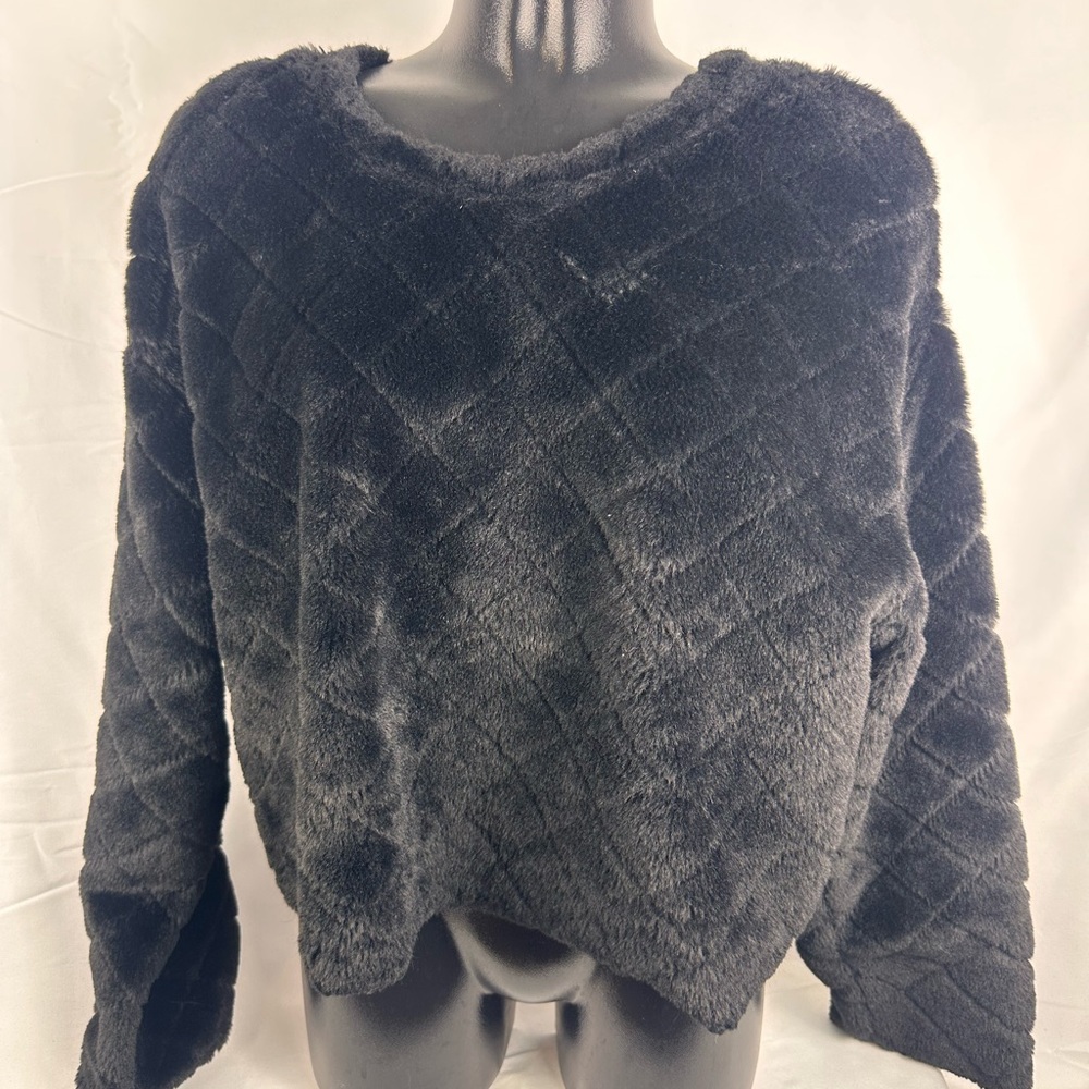 Zara Black Faux Fur Sweater